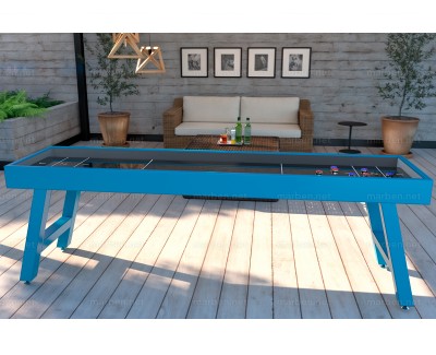 Mesa de Shuffleboard de 9 pies Steel para exterior e interior - AZUL